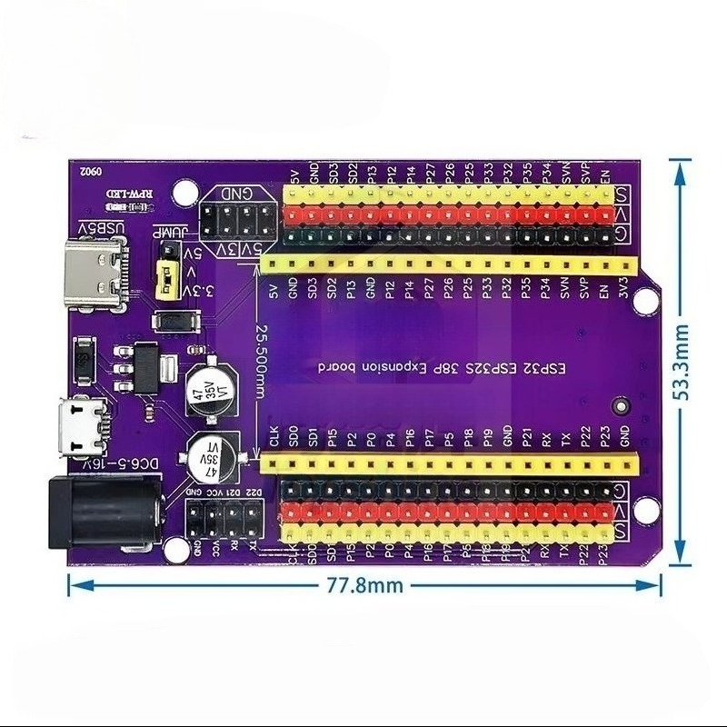 Carte d'extension violette 38  - Nodemcu 32S avis et prix